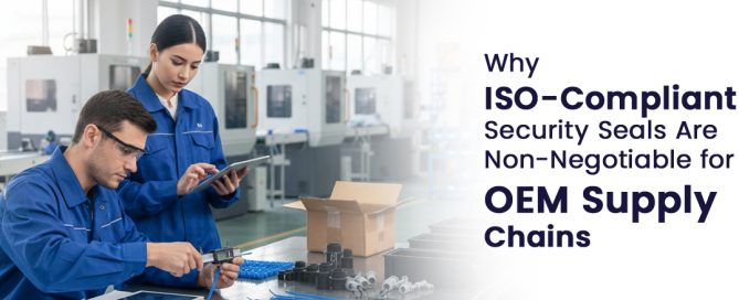 ISO-compliant plastic security seals for OEM supply chain traceability and tamper-evident logistics protection.