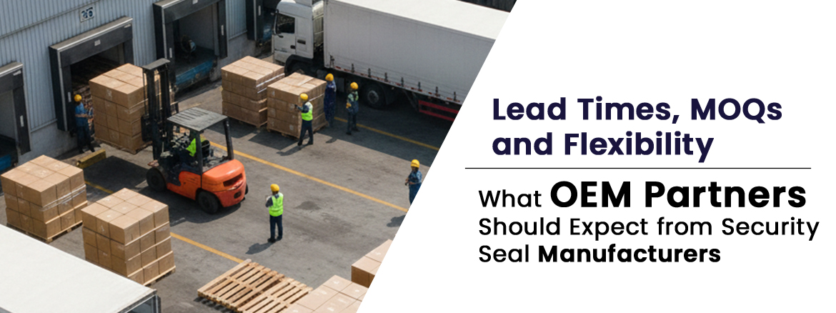 OEM inspection of tamper-evident security seals with sequential numbering during the batch validation process at the manufacturing facility.