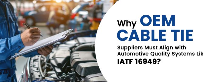 OEM automotive cable ties used in wiring harness systems under IATF 16949 quality-controlled manufacturing environments
