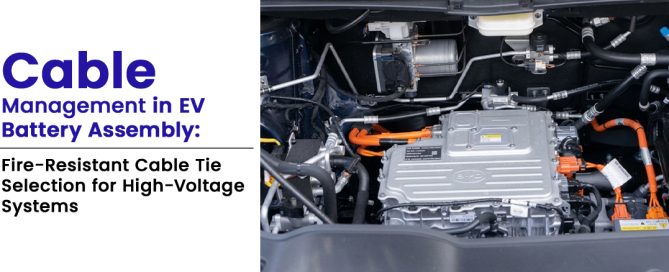 Fire-resistant cable ties used for EV battery cable management in high-voltage systems
